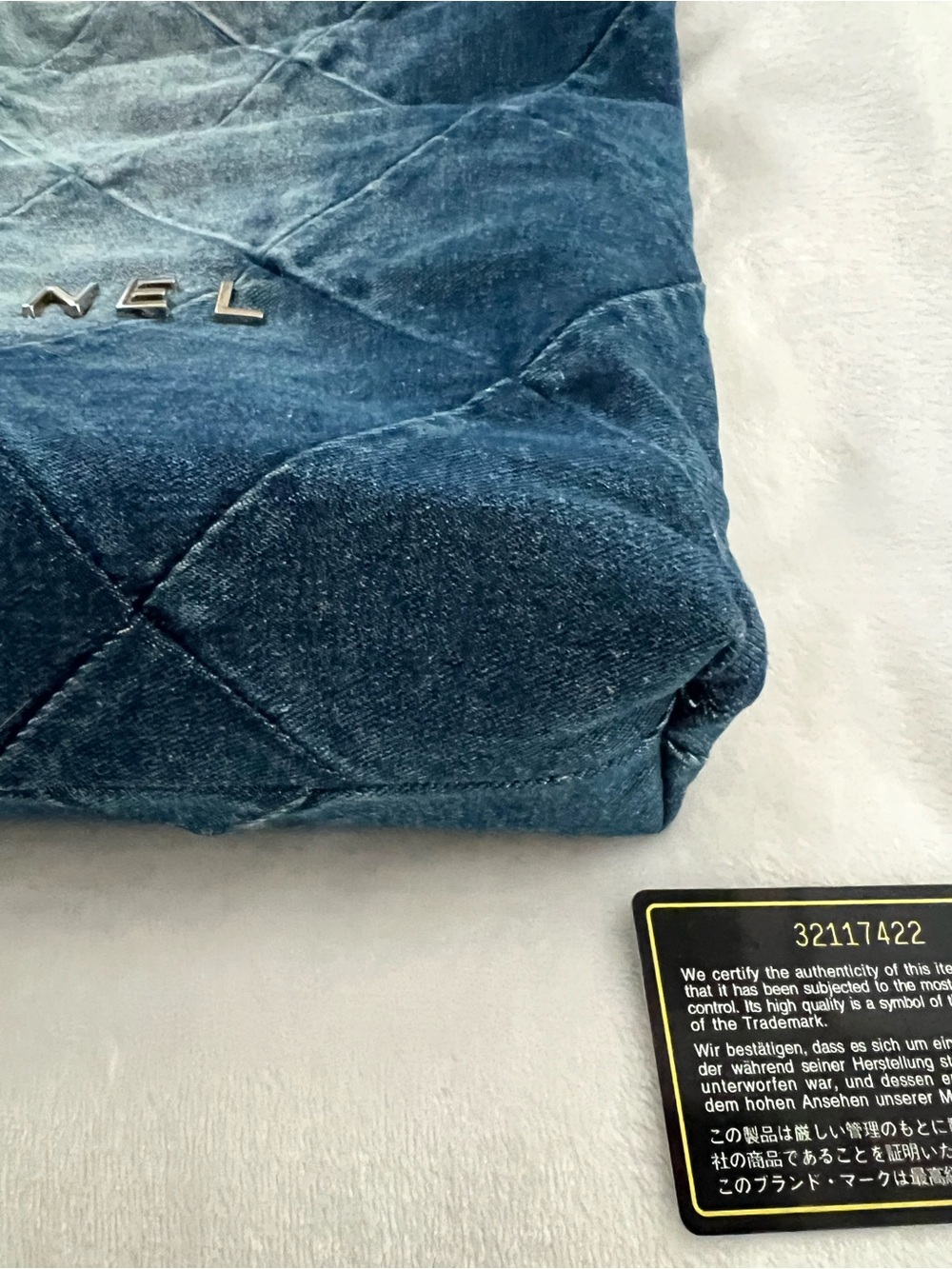 Chanel Denim bag with matching pouch NWOT - Picture 5 of 16